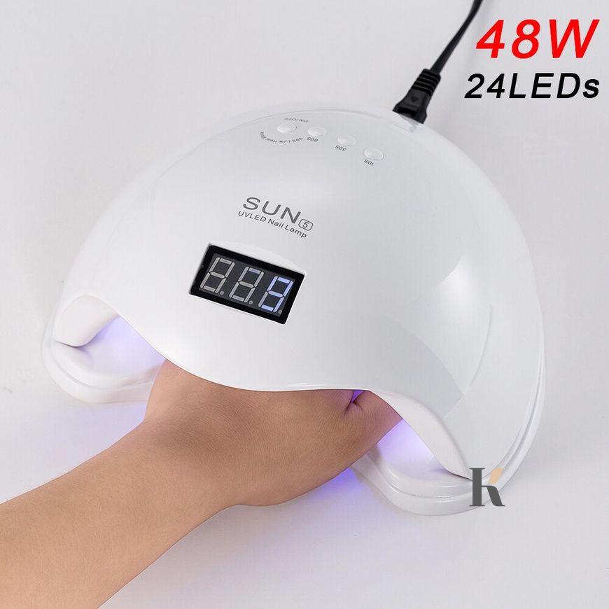 Купити УФ LED лампа для манікюру Sun 5 48 Вт (з дисплеєм, таймер 10, 30, 60 і 99 сек) , ціна 285 грн, фото 5